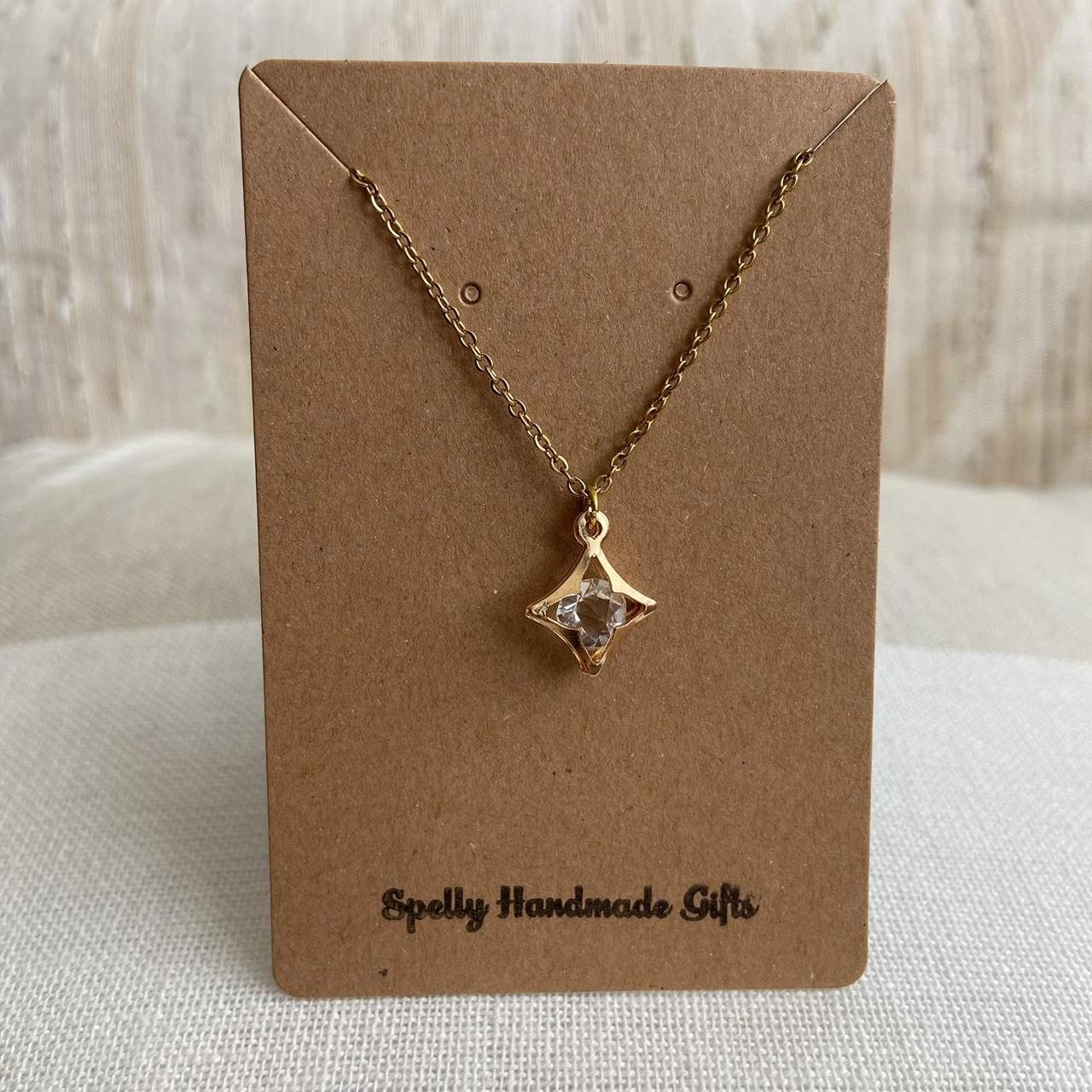 Diamond Gold Pendant Chain Necklace 18 Karat Gold - Image 3