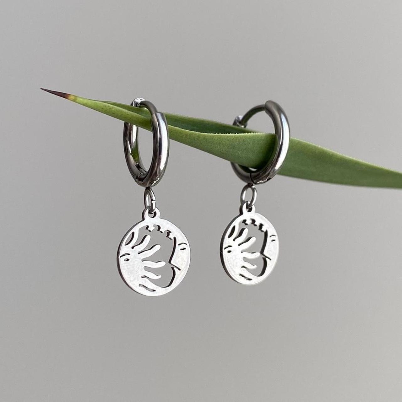 Petite Size Silver Sun And Moon Hoop Earrings 100