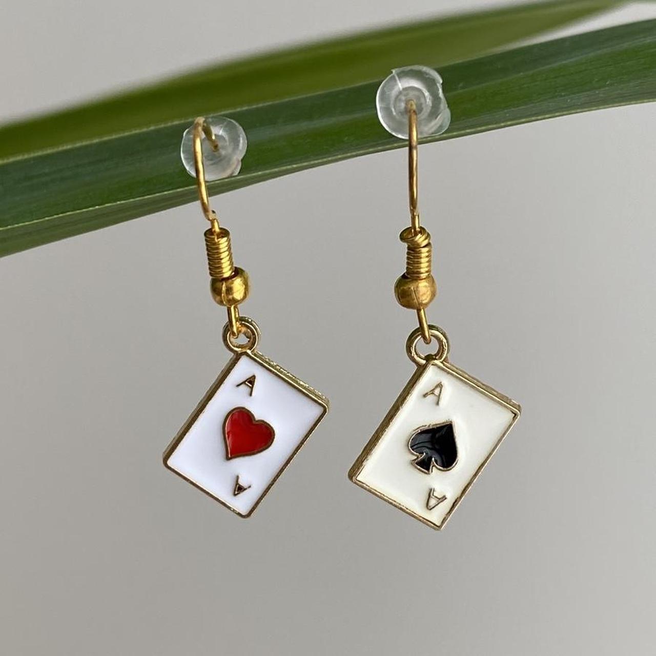 Ace Of Spades And Ace Of Hearts Poker Card Dangle