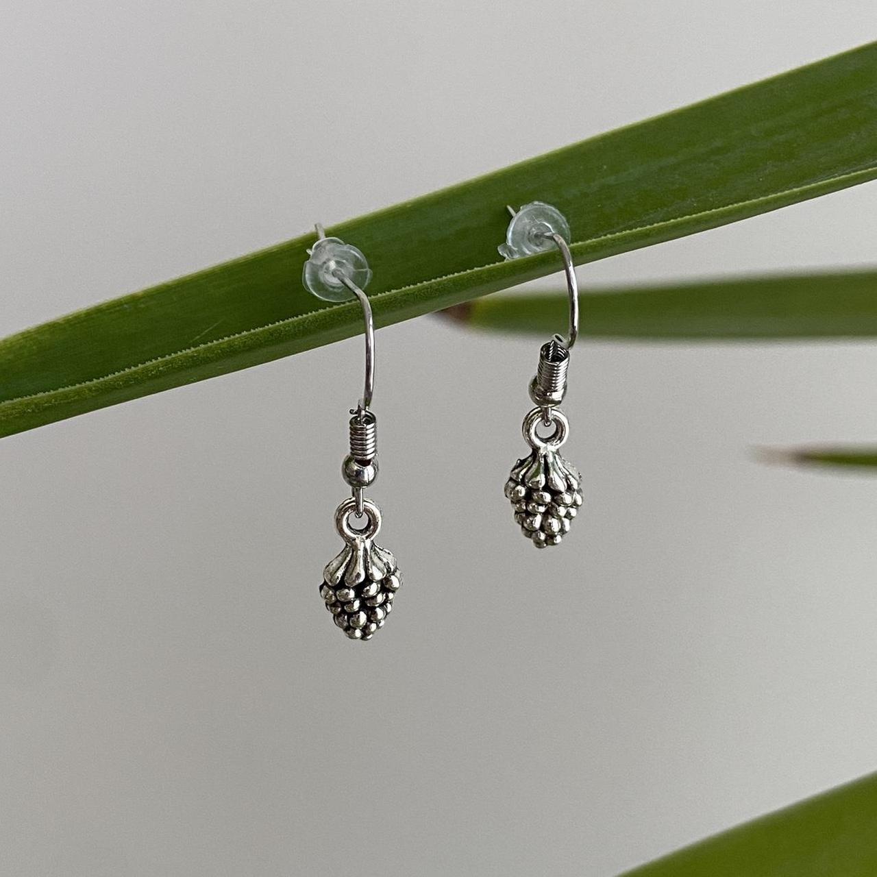 Silver Pinecone Dangle Earrings Also Comes In - Image 5