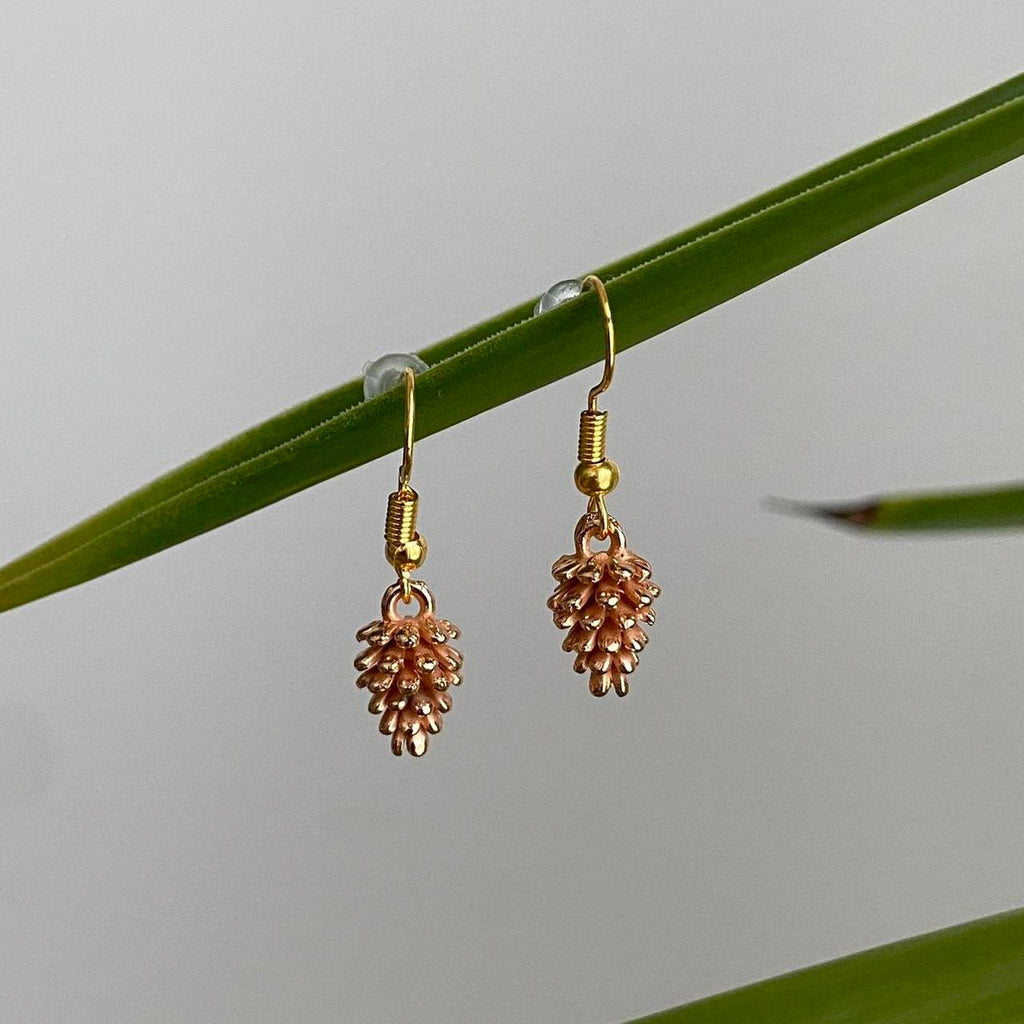 Rose Gold Pinecone Dangle Earrings Also Comes In - Image 3