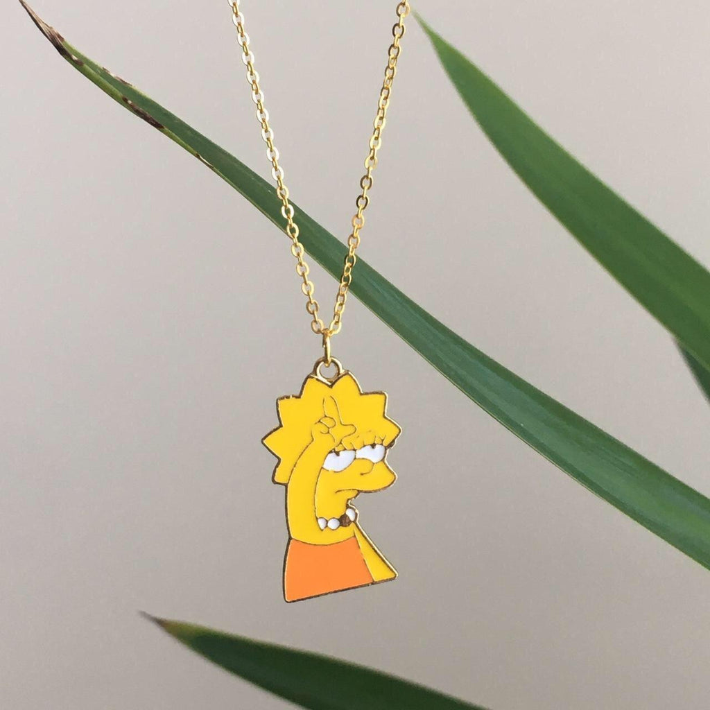 Lisa Simpson Loser Chain Pendant Necklace Capital L