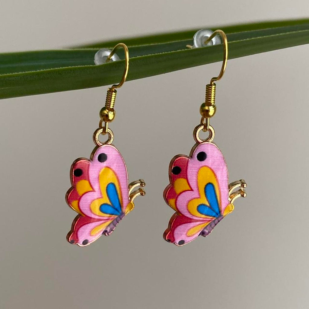 Pink Blue Yellow Red Butterfly Enamel Dangle