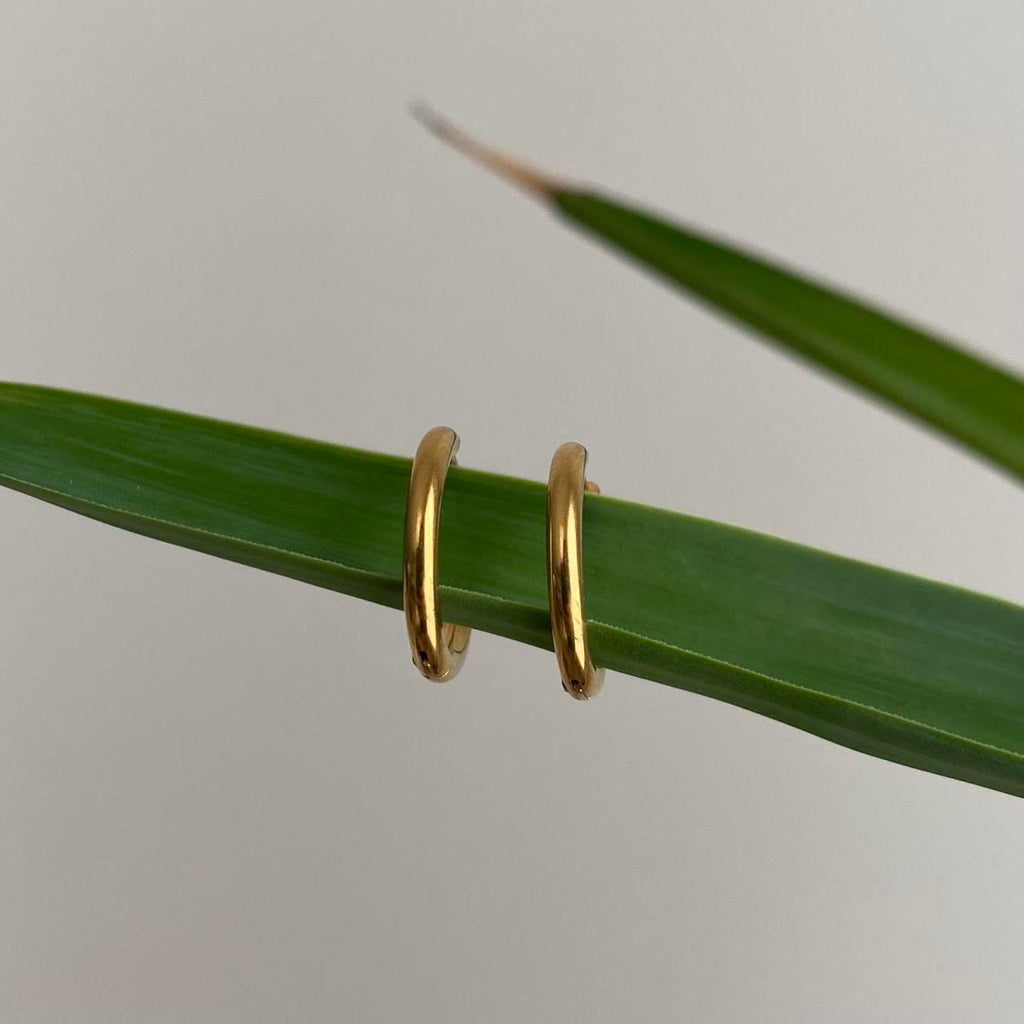 Medium Size Gold Hoop Earrings Also Available In - Image 3
