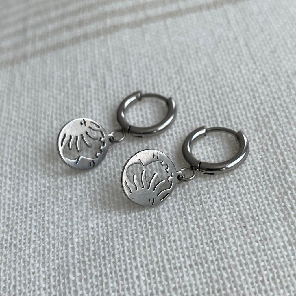 Petite Size Silver Sun And Moon Hoop Earrings 100 - Image 2