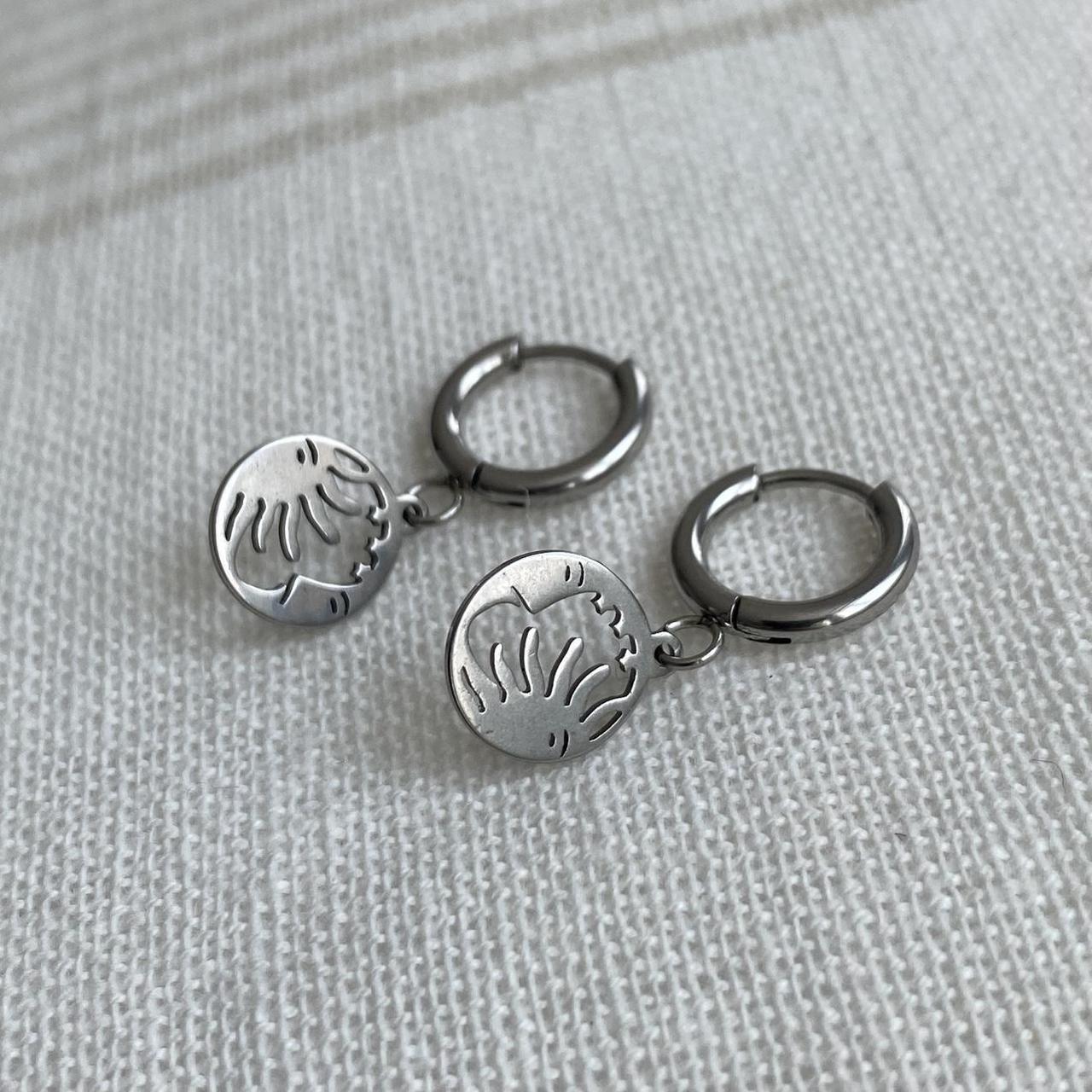 Petite Size Silver Sun And Moon Hoop Earrings 100 - Image 2