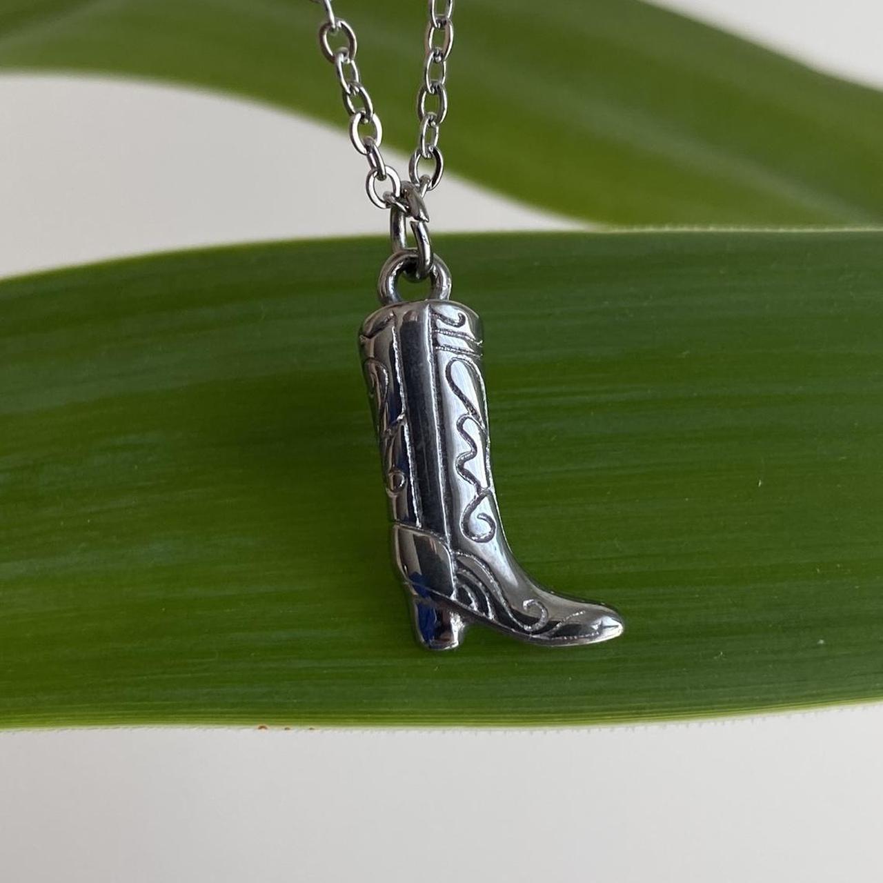 Silver Cowgirl Boot Pendant Chain Necklace Also - Image 8