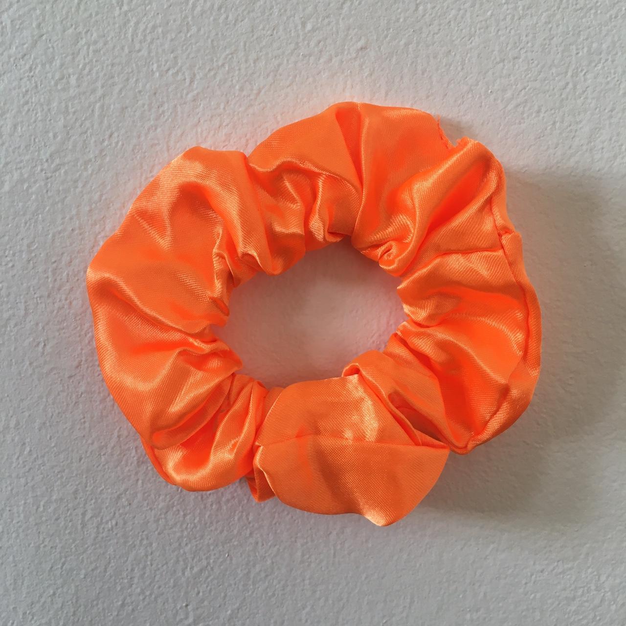 Bright Orange Satin Scrunchie Instant Buy Enabled