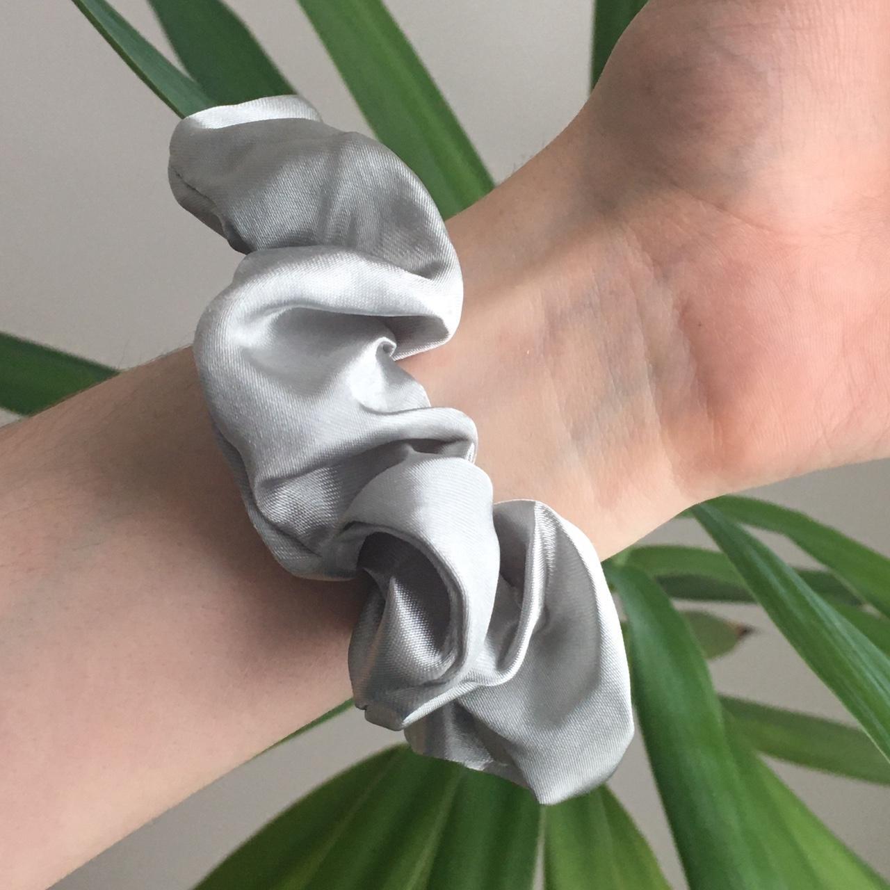 Silver Satin Scrunchie Instant Buy Enabled No - Image 2