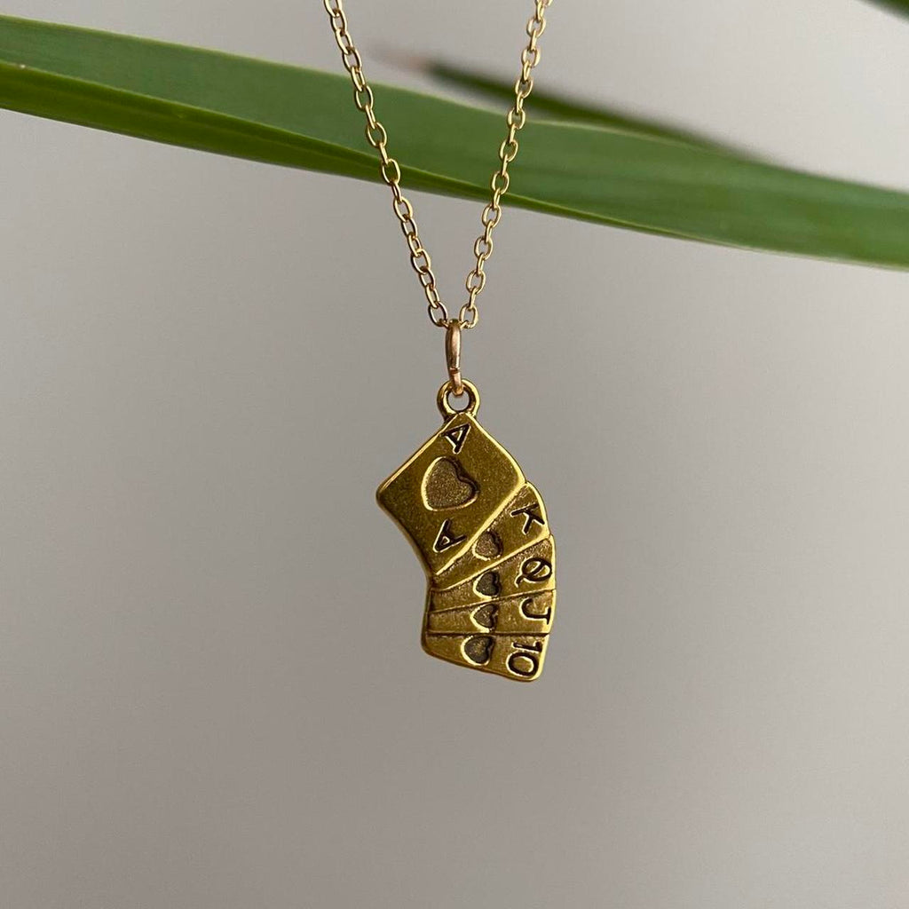 Gold Playing Cards Pendant Chain Necklace Ace - Image 6
