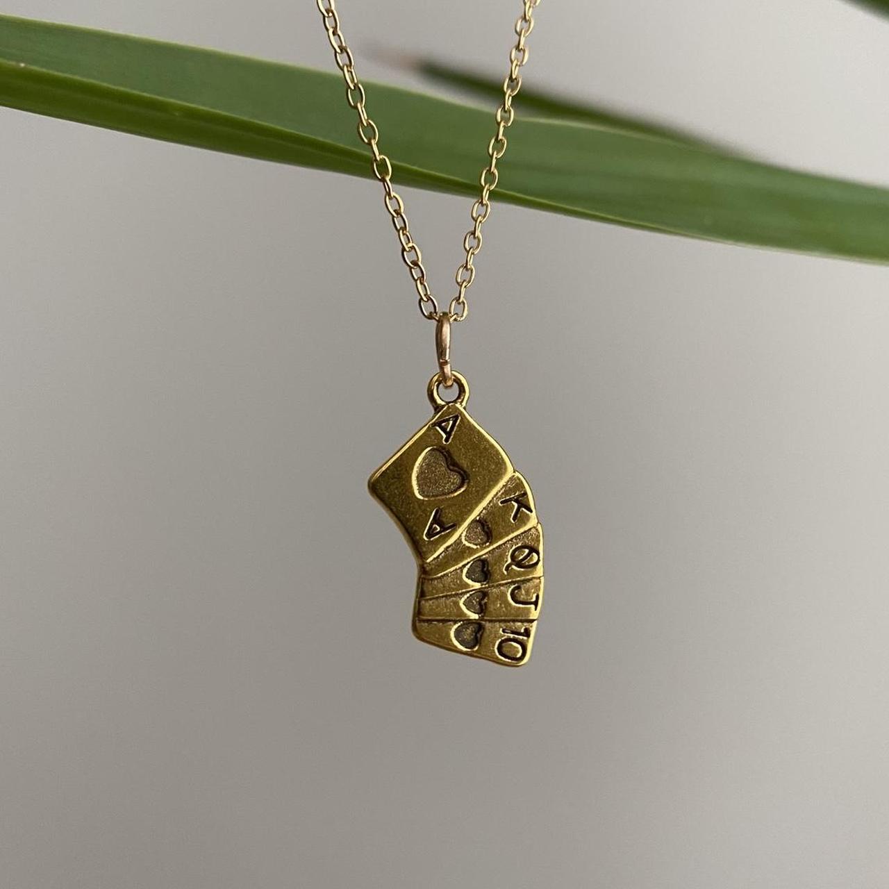 Gold Playing Cards Pendant Chain Necklace Ace - Image 6