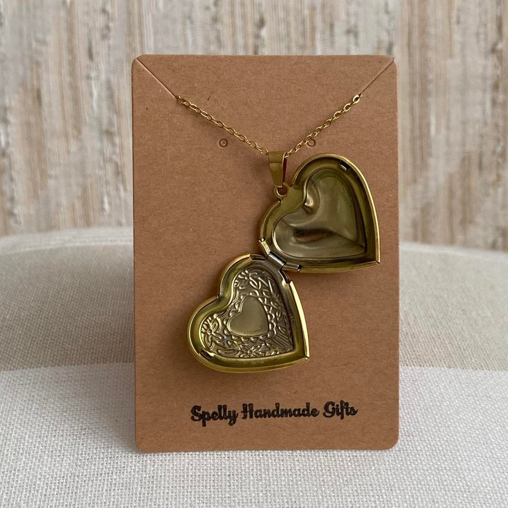 Large Size Heart Locket Pendant Chain Necklace See - Image 7