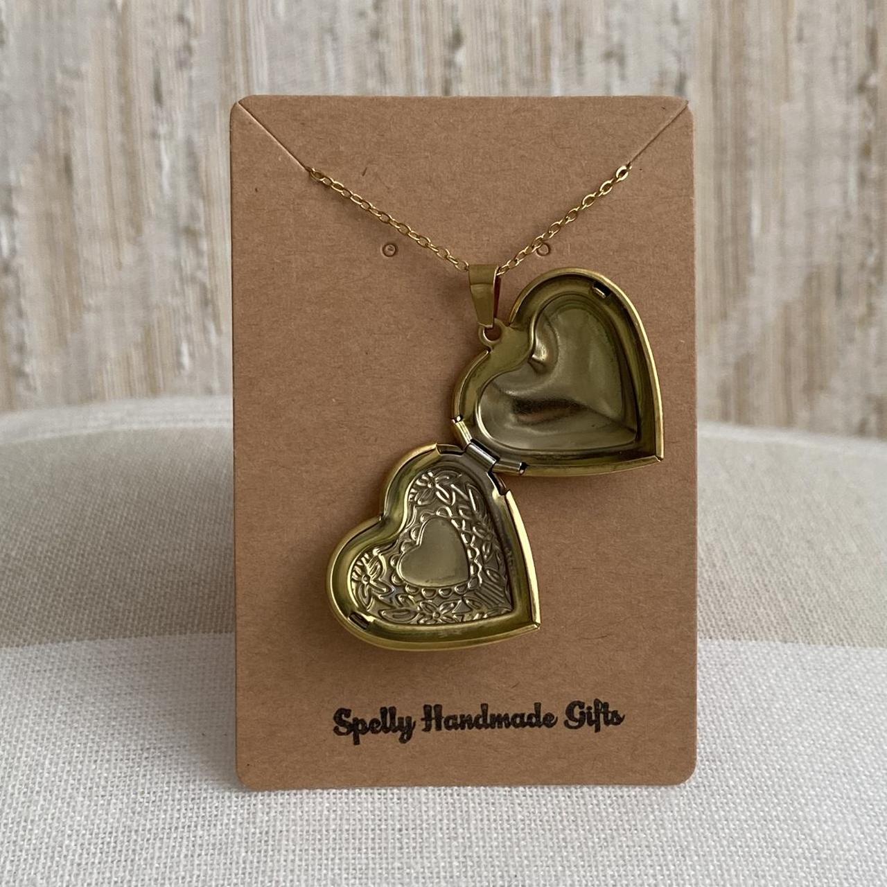 Large Size Heart Locket Pendant Chain Necklace See - Image 7
