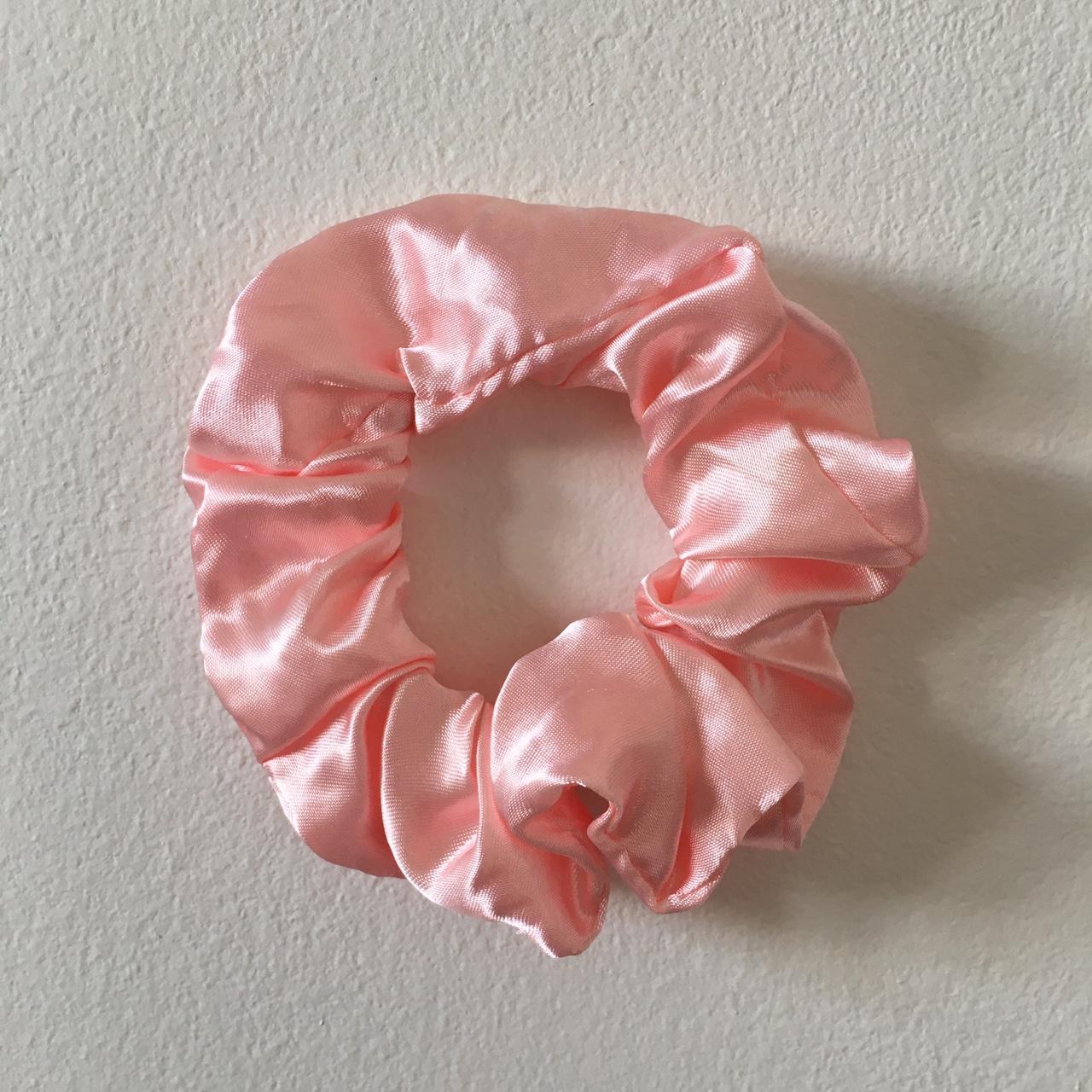 Orange Pink Blush Salmon Satin Scrunchie Instant