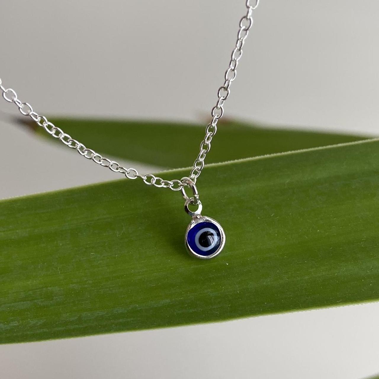 Silver Evil Eye Of Protection Pendant Chain