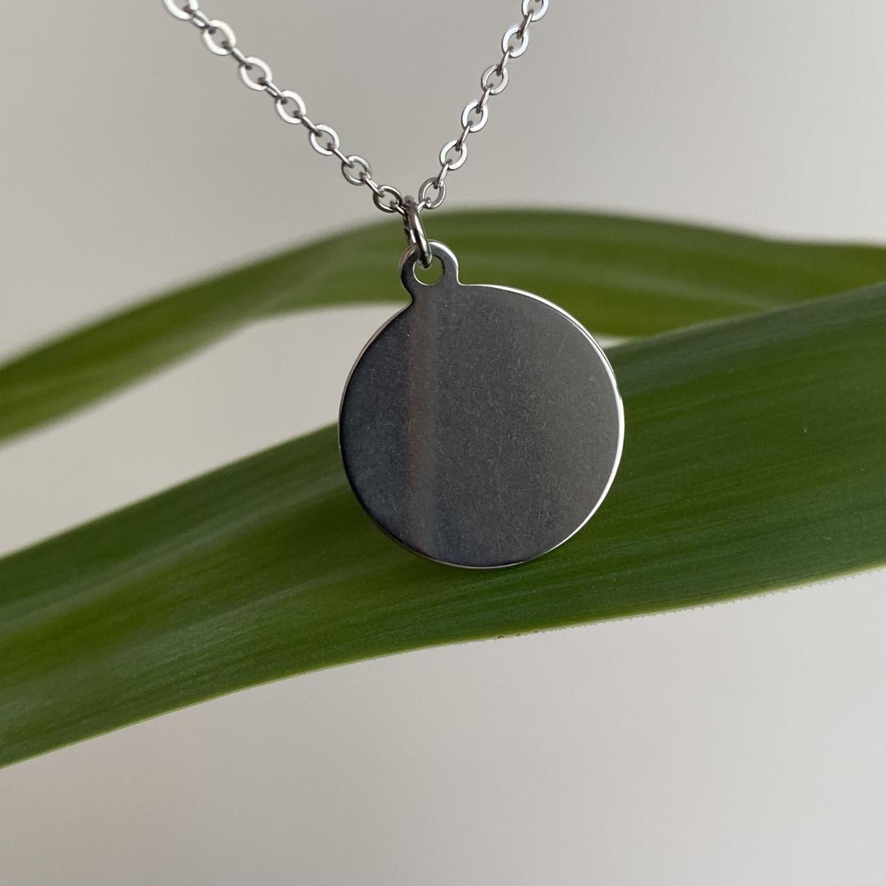 Silver Solid Circle Pendant Chain Necklace Also - Image 3