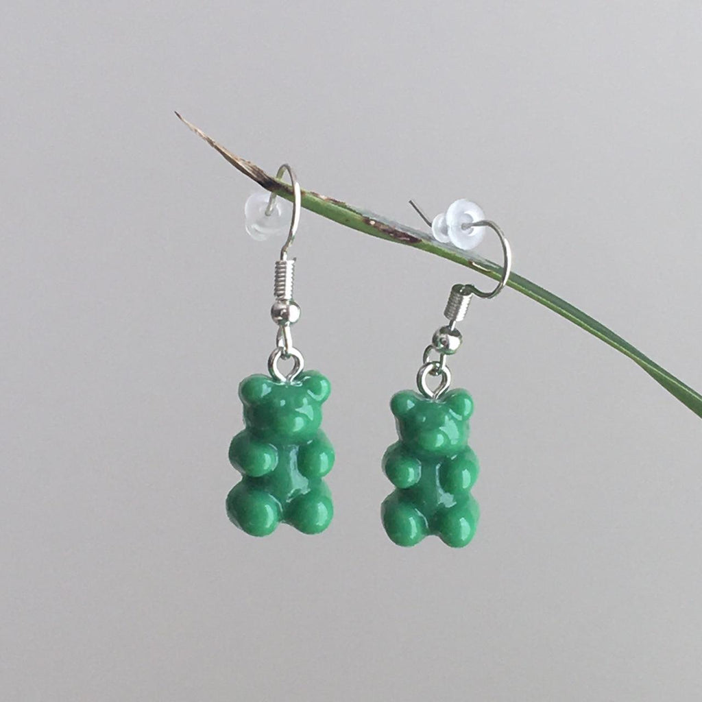 Cute Hand Made Resin Dark Green Gummy Bear Drop