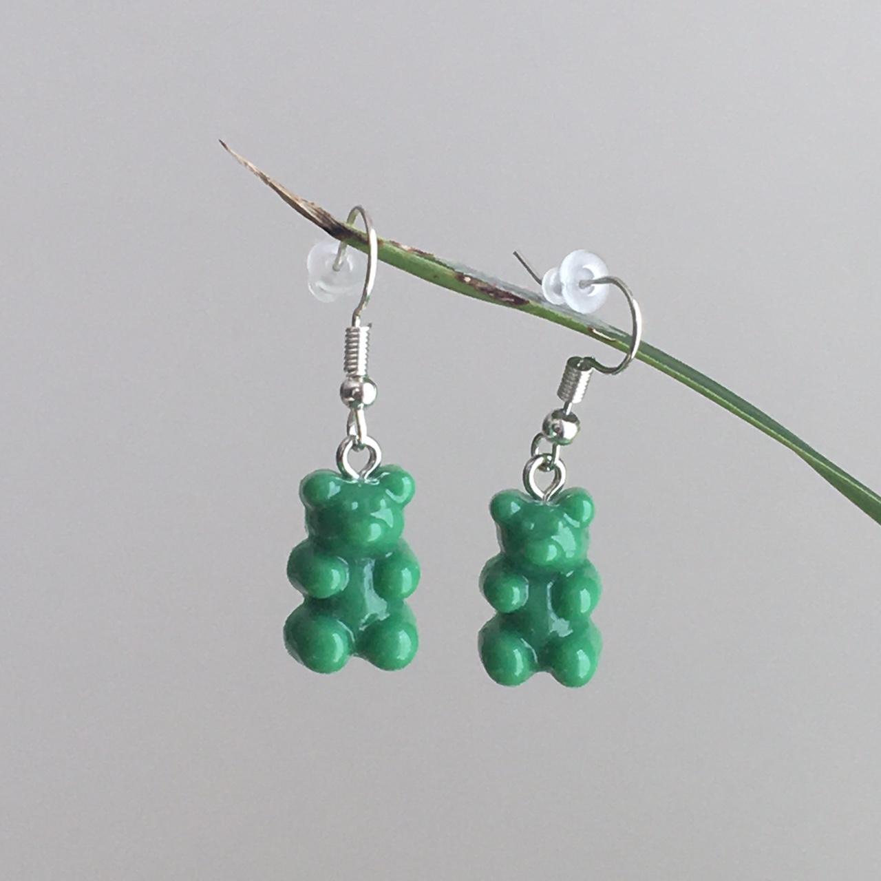Cute Hand Made Resin Dark Green Gummy Bear Drop