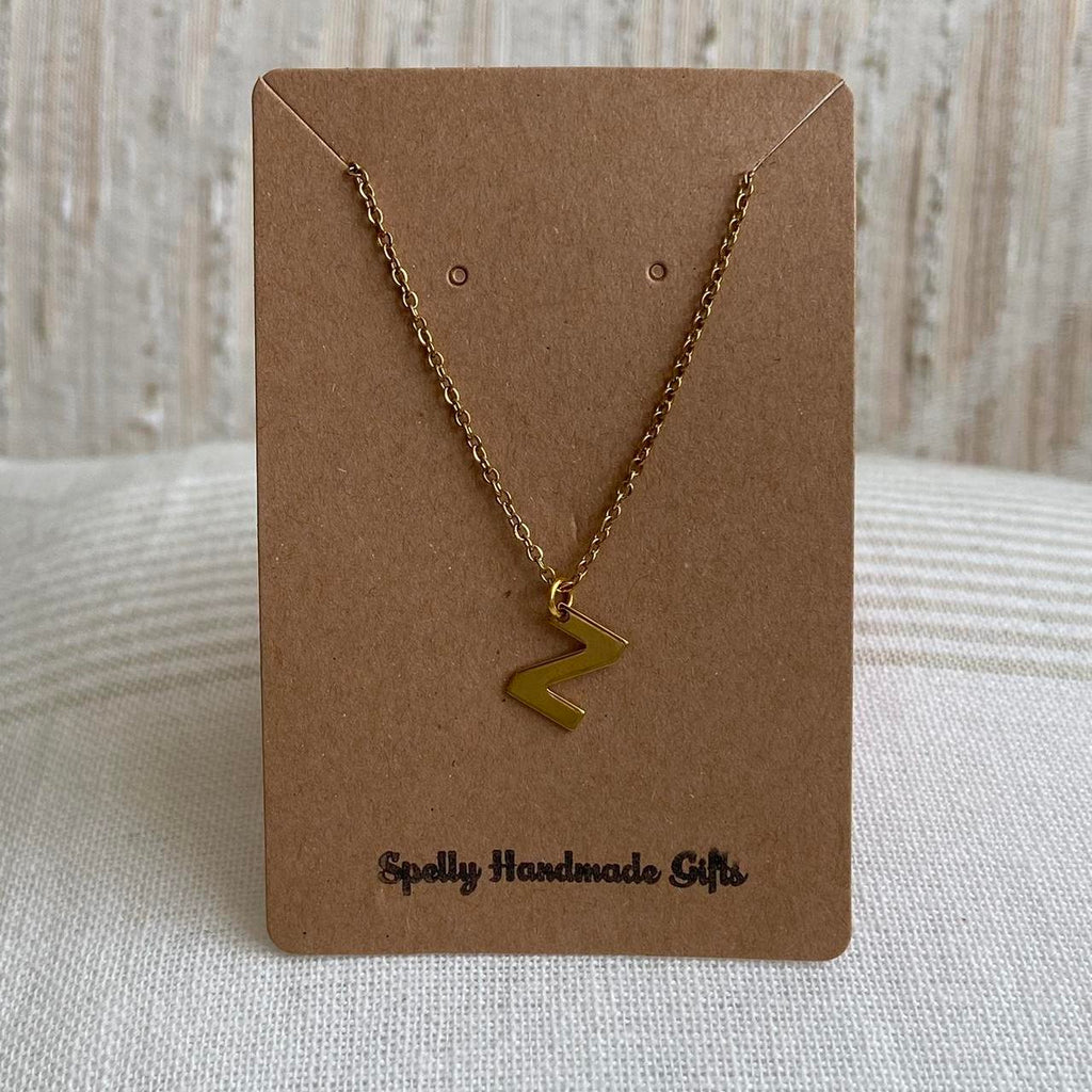 Gold Letter Z Initial Pendant Chain Necklace 18 - Image 3