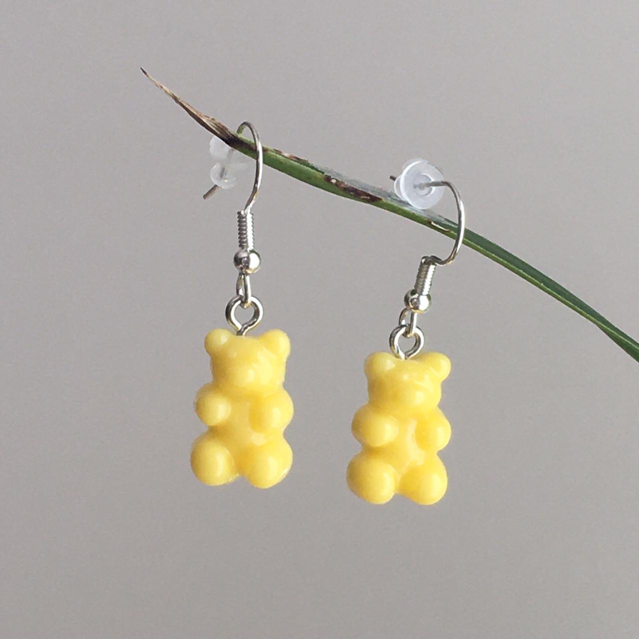Cute Hand Made Resin Yellow Gummy Bear Drop Dangle