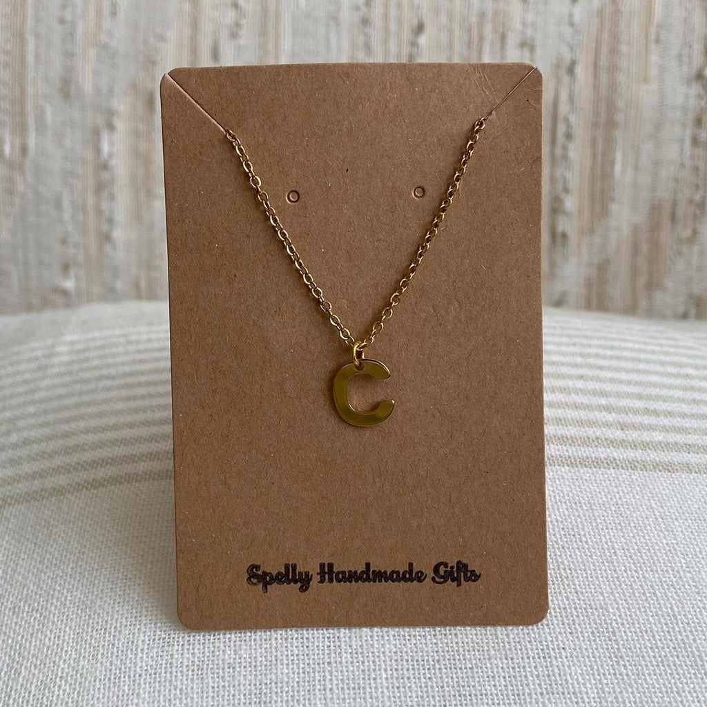 Gold Letter C Initial Pendant Chain Necklace 18 - Image 4