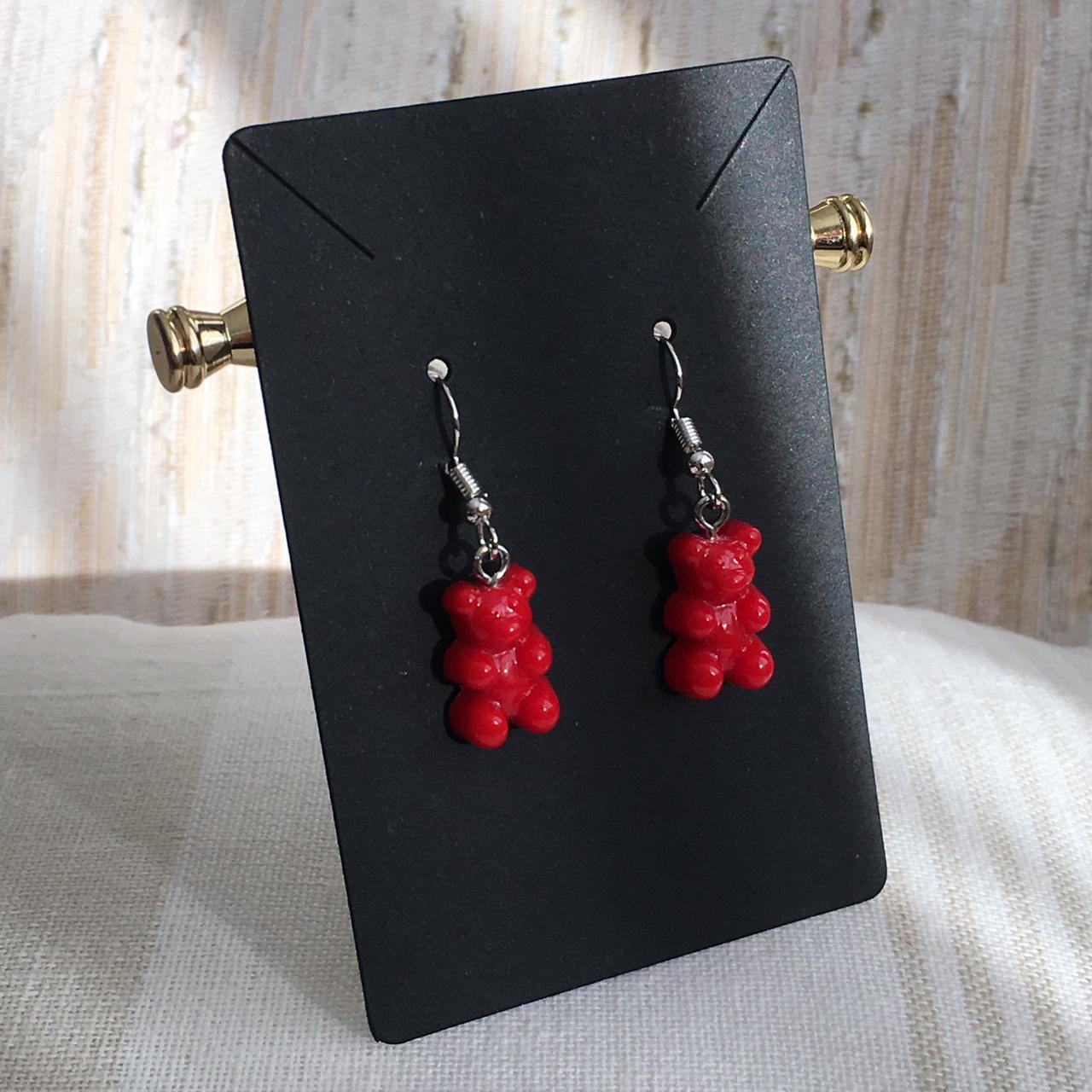 Cute Hand Made Resin Red Gummy Bear Drop Dangle - Image 3