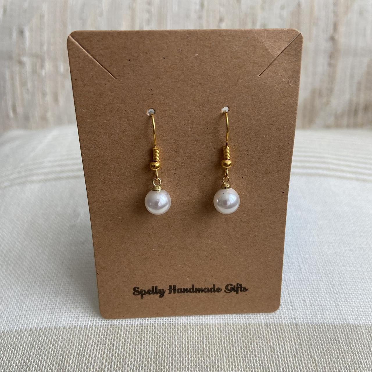 Pearl Dangle Earrings Matching Necklace Also - Image 4
