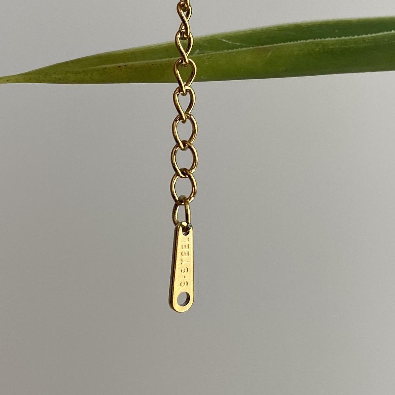 Small Gold Hammered Circle Pendant Chain - Image 5