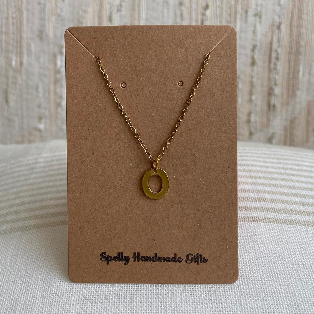 Gold Letter O Initial Pendant Chain Necklace 18 - Image 3
