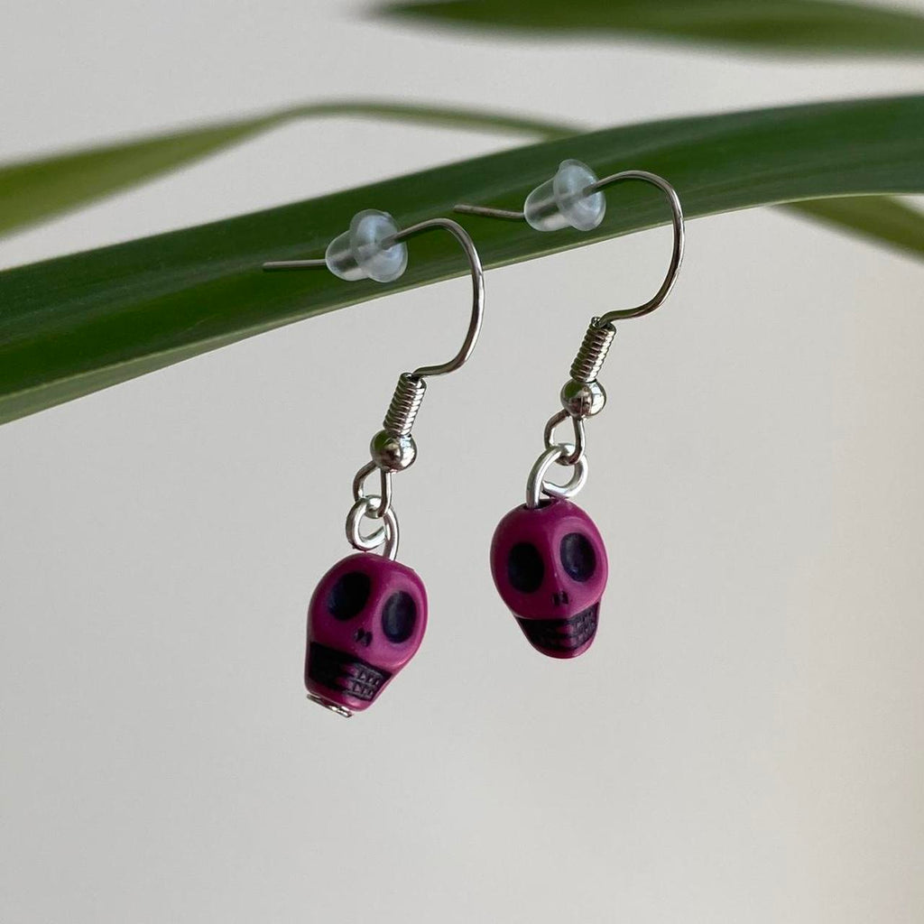 Cinco De Mayo Dark Pink And Black Skull Dangle - Image 4