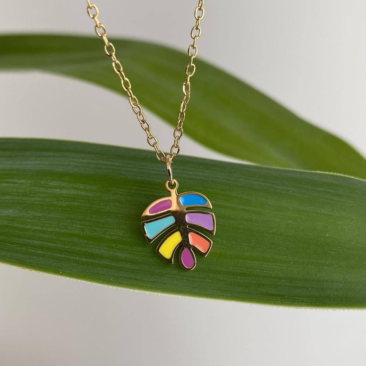 18 Karat Gold Plated Multi Coloured Enamel Tropical - Image 3