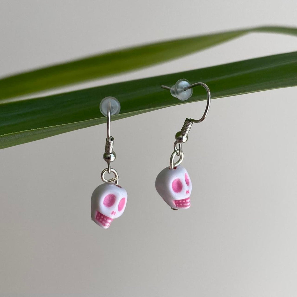 Cinco De Mayo White And Light Pink Skull Dangle - Image 4
