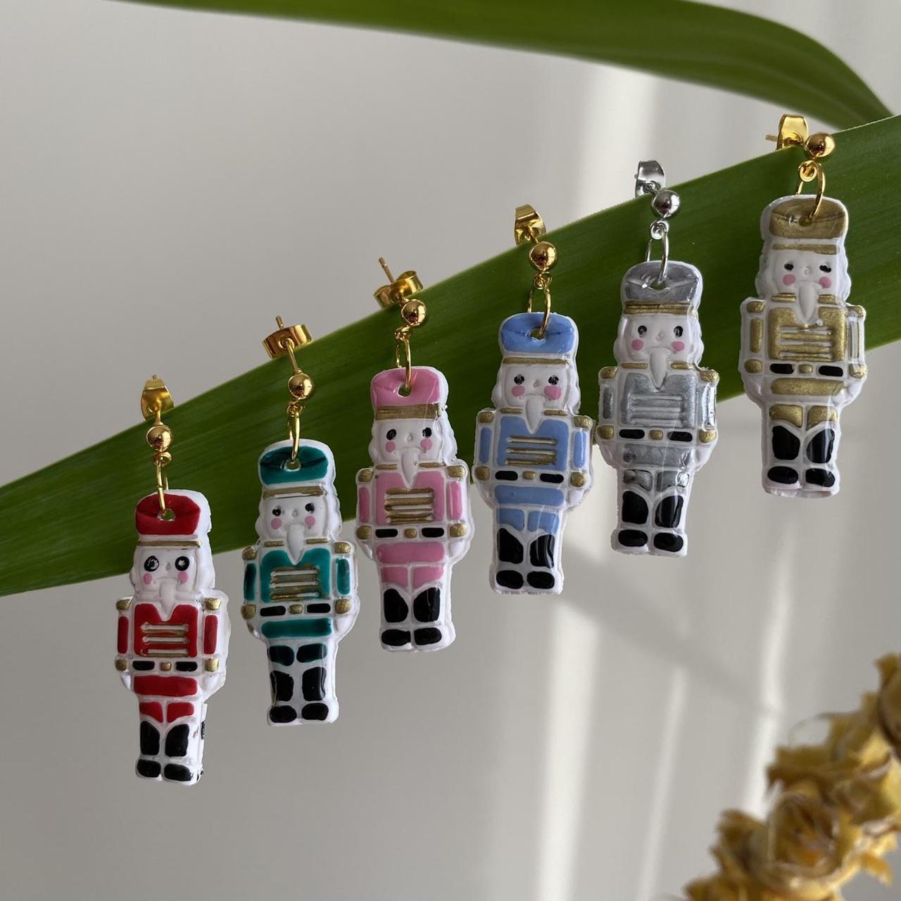 Made To Order Pink Nutcracker Polymer Clay Dangle - Image 5