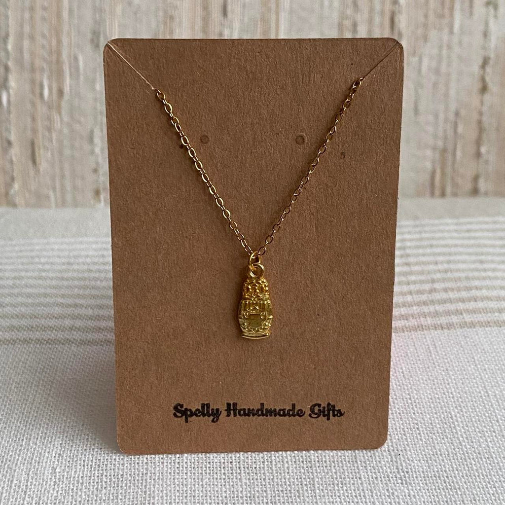 Gold Idol Pendant Chain Necklace 18 Karat Gold - Image 4
