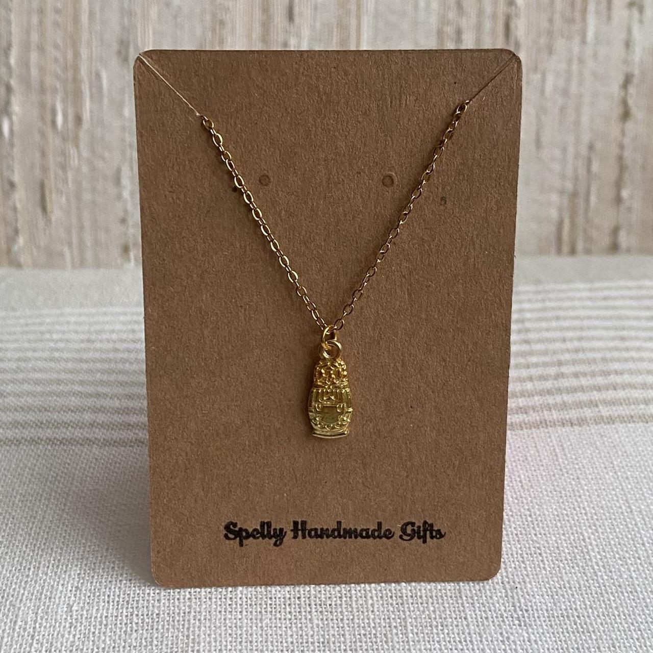 Gold Idol Pendant Chain Necklace 18 Karat Gold - Image 4