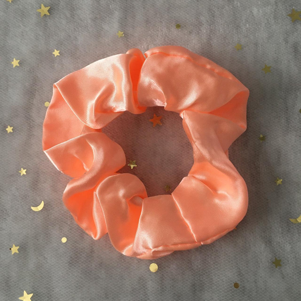 Tropical Orange Coral Satin Scrunchie Instant Buy - Image 3
