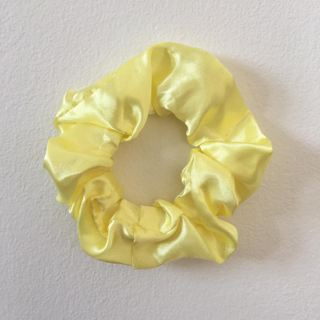 Pastel Banana Yellow Satin Scrunchie Instant Buy