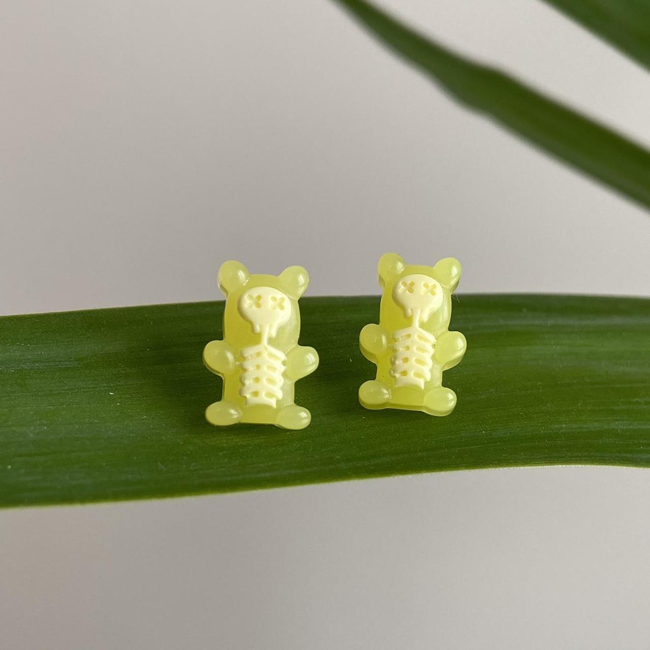 Yellow Skeleton Gummy Bear X Ray Stud Earrings