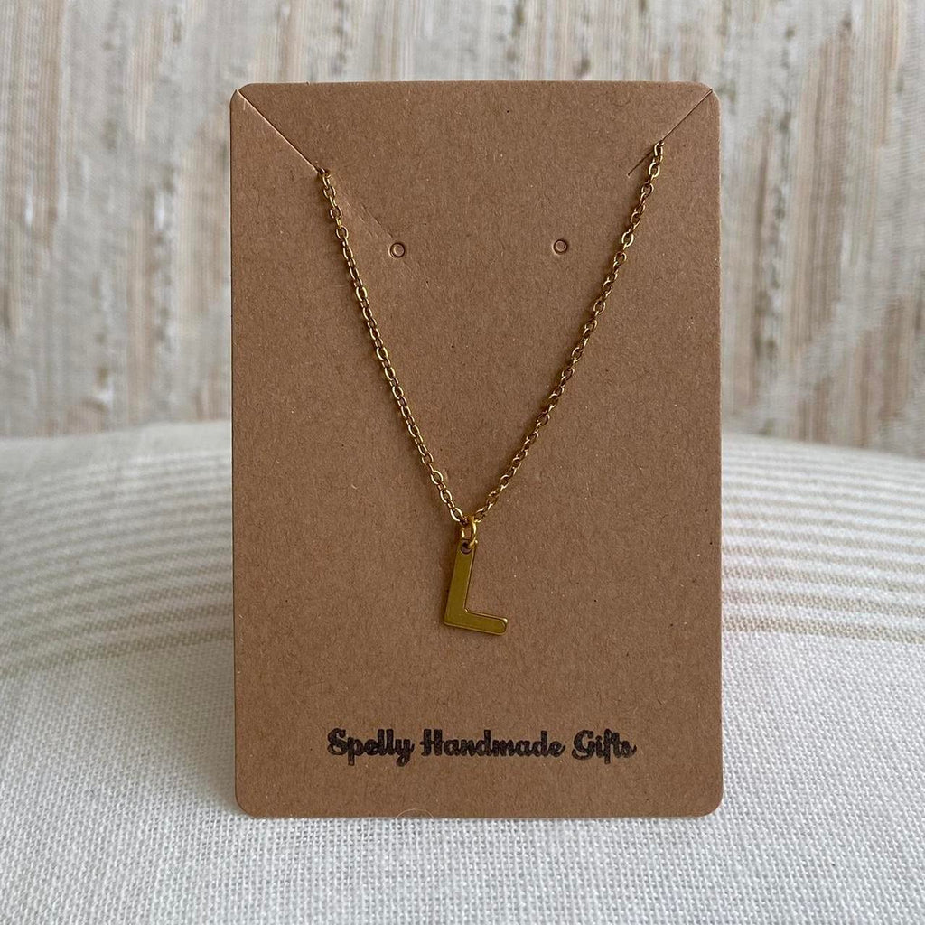 Gold Letter L Initial Pendant Chain Necklace 18 - Image 2
