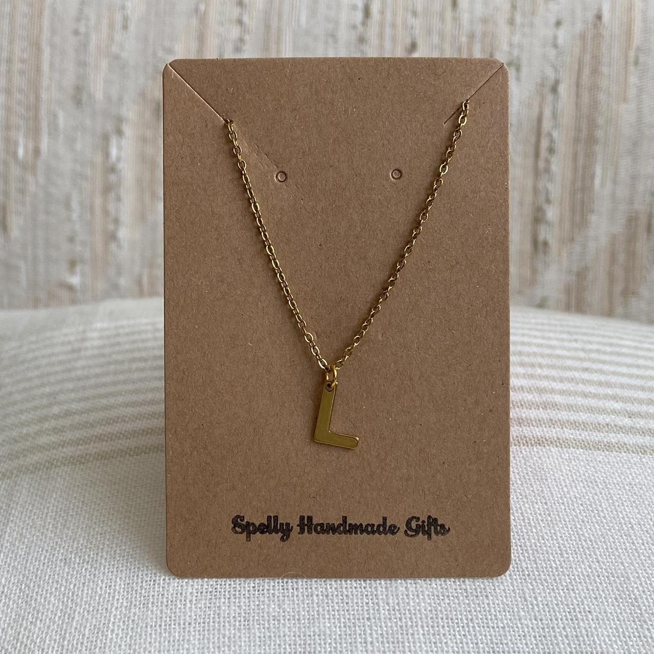 Gold Letter L Initial Pendant Chain Necklace 18 - Image 2