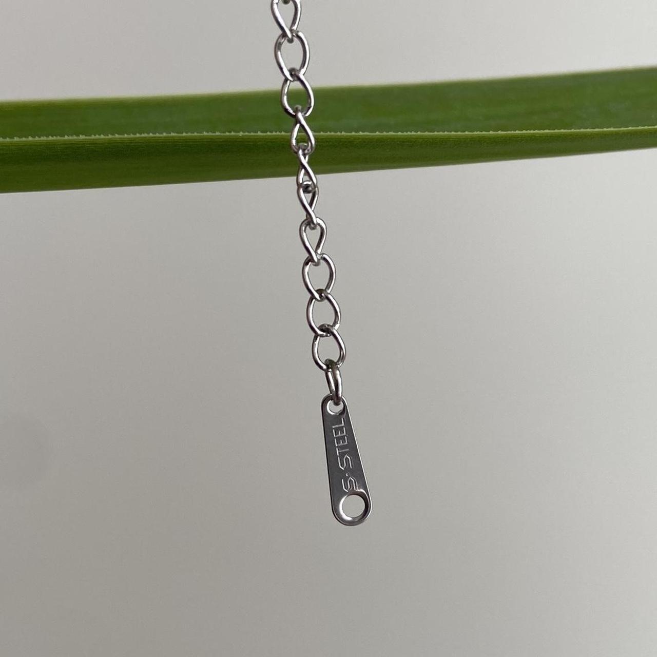 Silver Letter B Initial Pendant Chain Necklace - Image 2