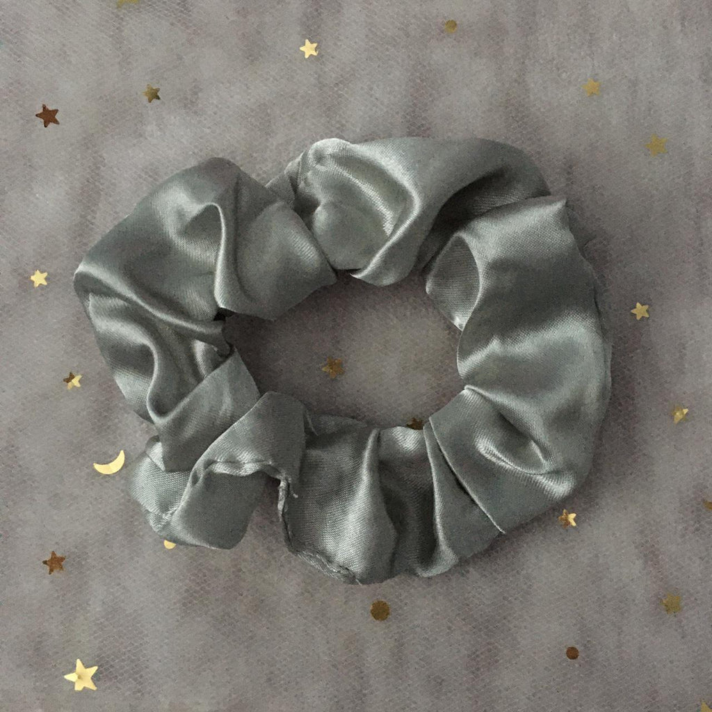 Grey Silver Satin Scrunchie Instant Buy Enabled - Image 3