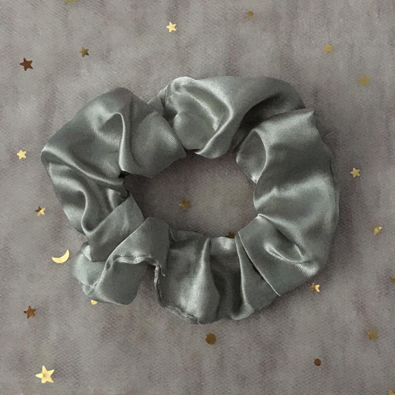 Grey Silver Satin Scrunchie Instant Buy Enabled - Image 3