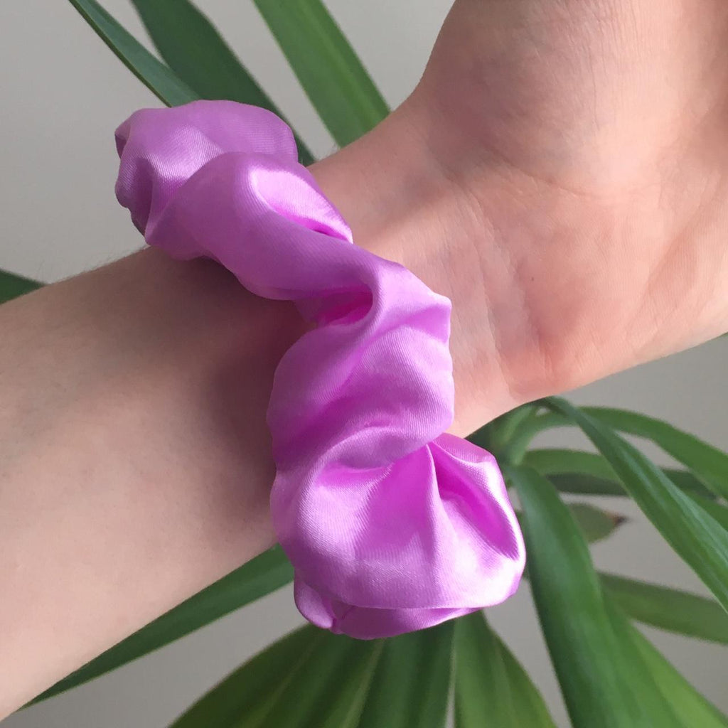 Dark Lilac Purple Satin Scrunchie Instant Buy - Image 2