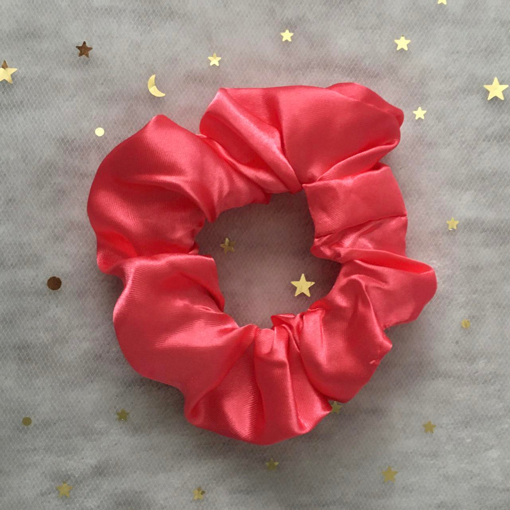 Coral Salmon Pink Satin Scrunchie Instant Buy - Image 2