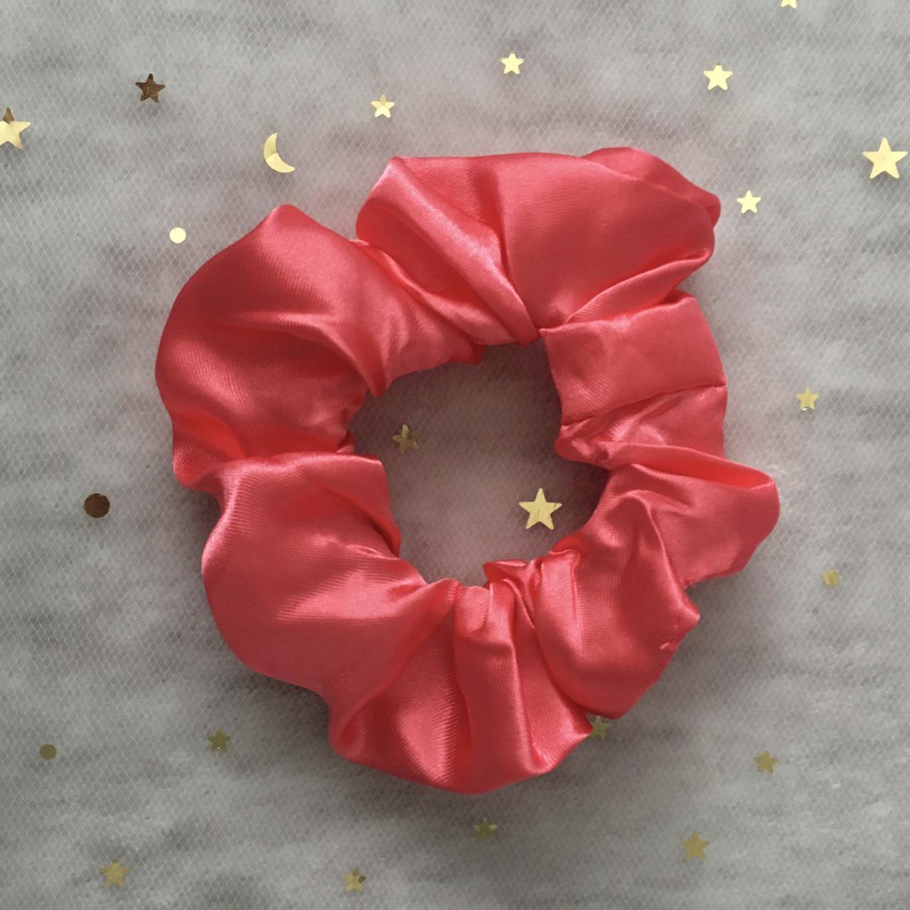 Coral Salmon Pink Satin Scrunchie Instant Buy - Image 2