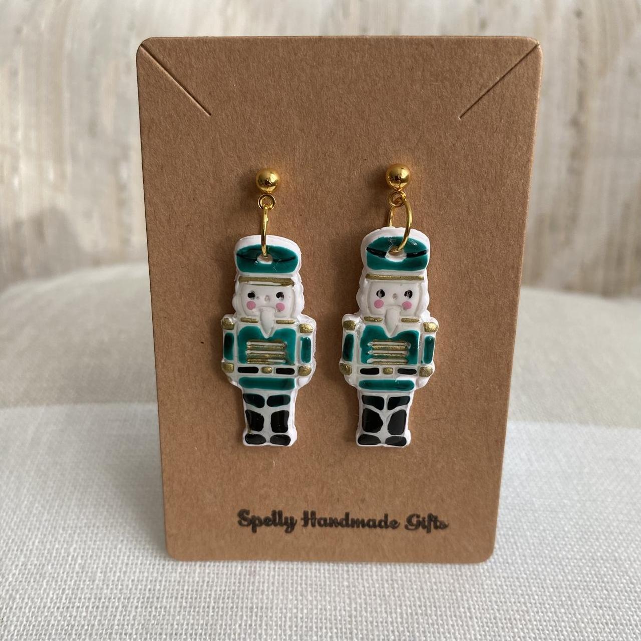 Made To Order Green Nutcracker Polymer Clay Dangle - Image 2