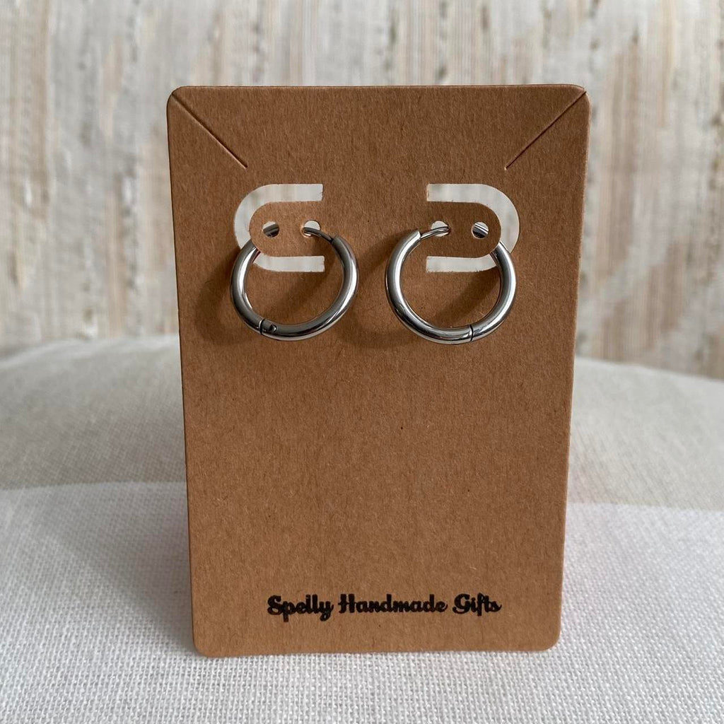 Medium Size Silver Hoop Earrings Also Available In - Image 8