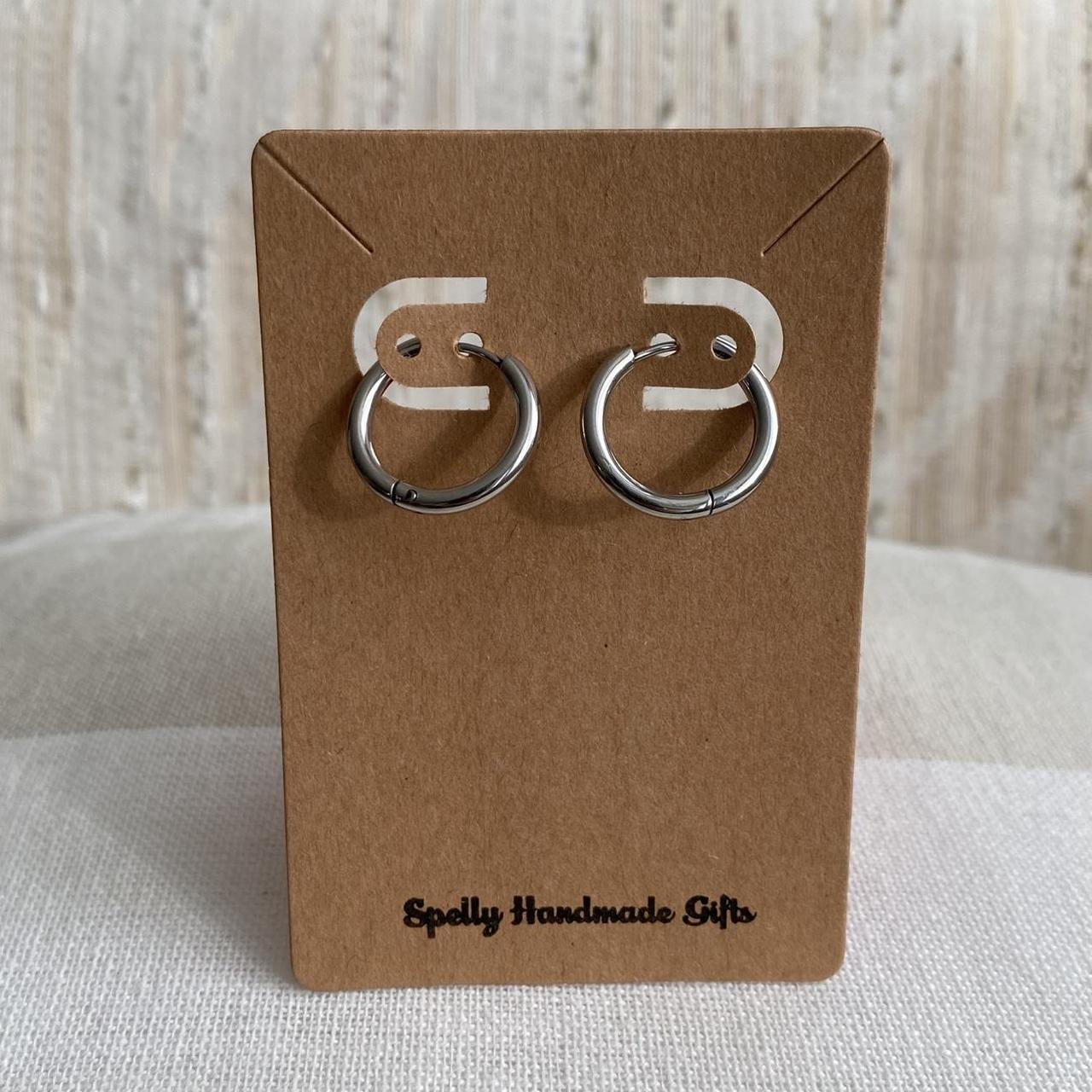 Medium Size Silver Hoop Earrings Also Available In - Image 8