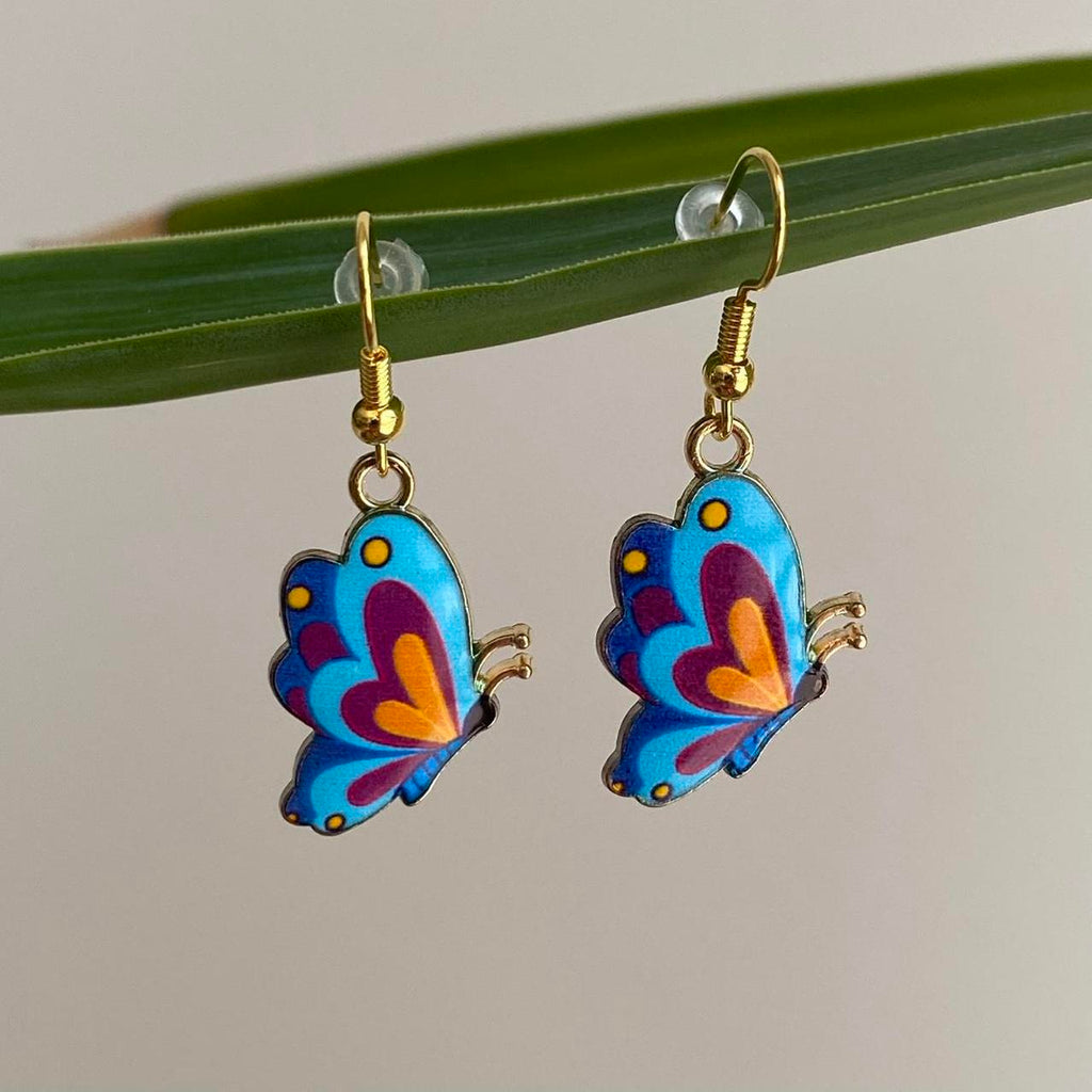 Blue Orange Purple Butterfly Enamel Dangle - Image 3